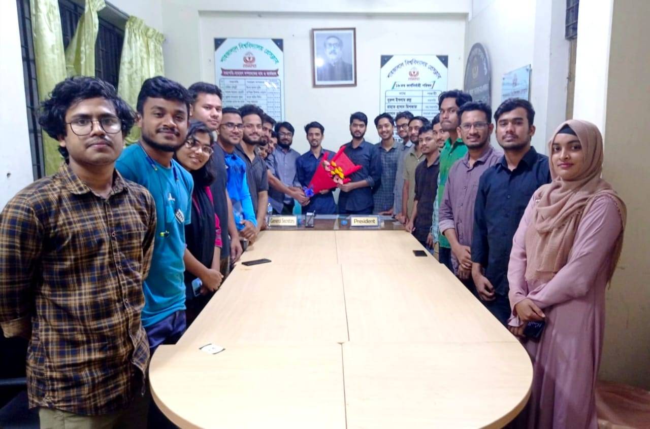 শাবি প্রেসক্লাবের সাথে সঞ্চালনের সৌজন্য সাক্ষাৎ।