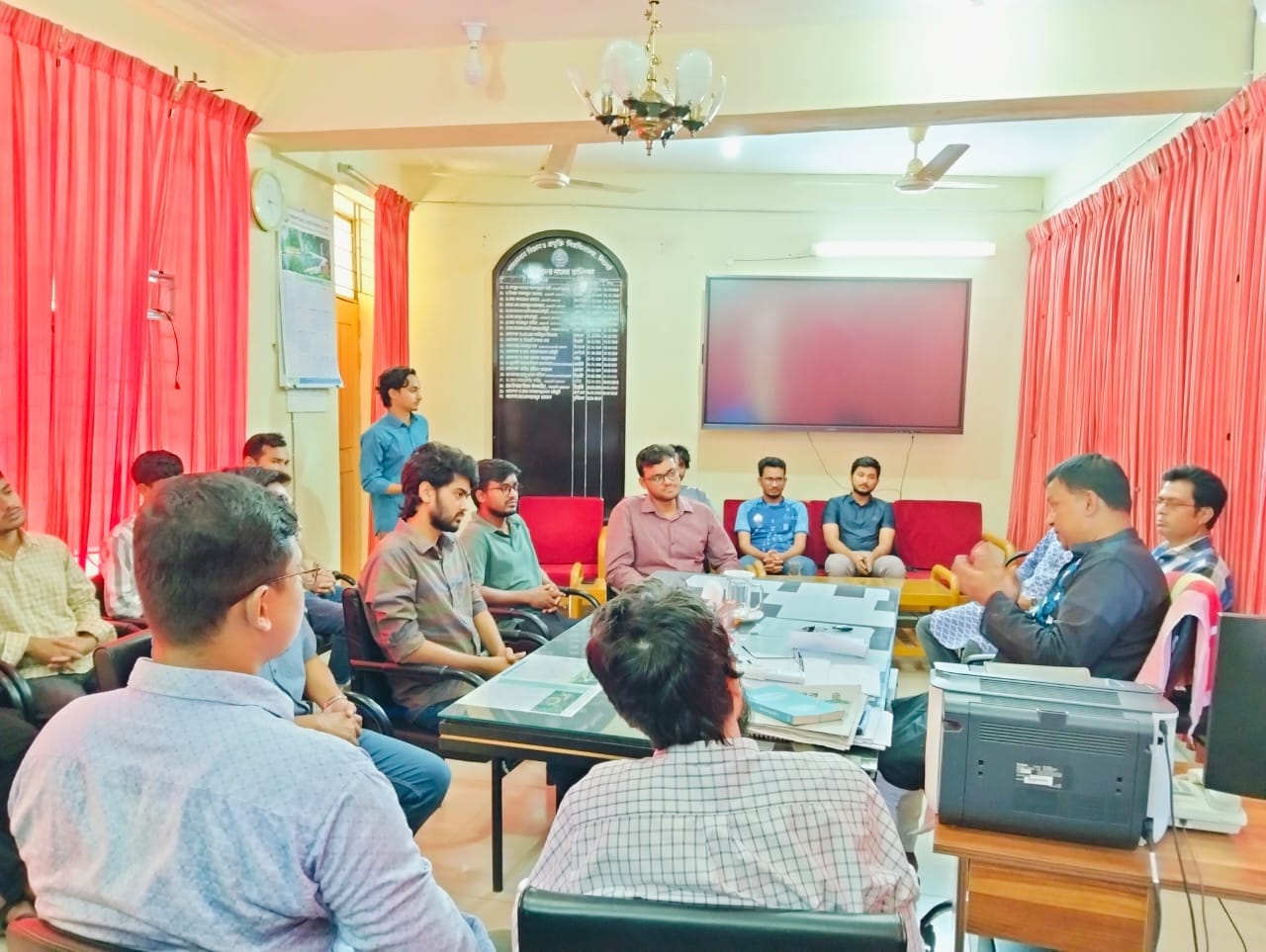 শাবিপ্রবির নবনিযুক্ত প্রক্টর অধ্যাপক মো. মোখলেসুর রহমান ও সহকারী প্রক্টরবৃন্দের সাথে শাবি প্রেসক্লাব নেতৃবৃন্দের মতবিনিময়।